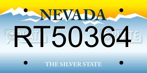 RT50364 Nevada License Plate