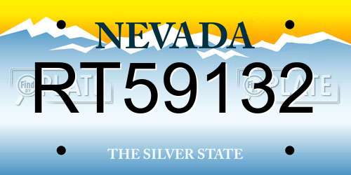 RT59132 Nevada License Plate