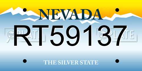 RT59137 Nevada License Plate