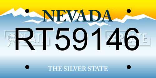 RT59146 Nevada License Plate