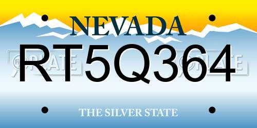 RT5Q364 Nevada License Plate