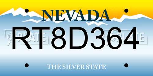 RT8D364 Nevada License Plate