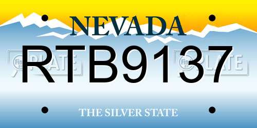 RTB9137 Nevada License Plate