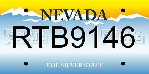 RTB9146 Nevada License Plate