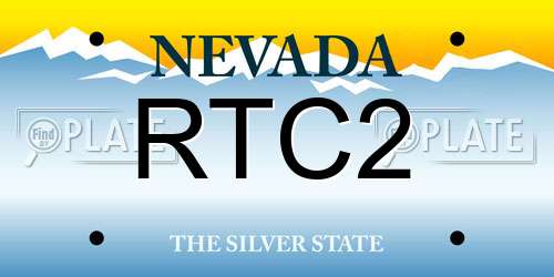 RTC2 Nevada License Plate