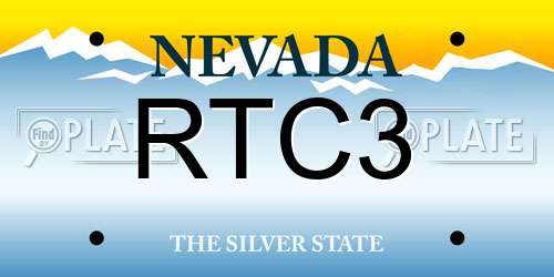 RTC3 Nevada License Plate