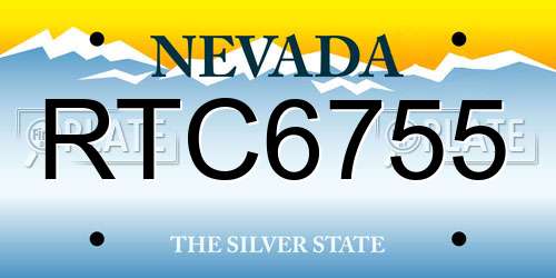 RTC6755 Nevada License Plate