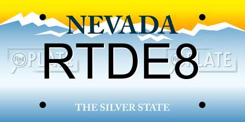 RTDE8 Nevada License Plate