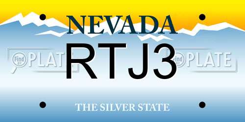 RTJ3 Nevada License Plate