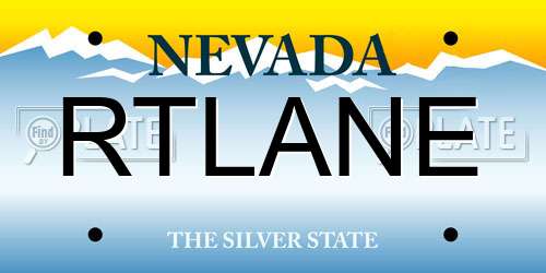 RTLANE Nevada License Plate