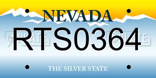 RTS0364 Nevada License Plate