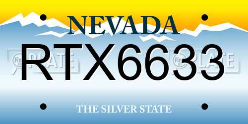 RTX6633 Nevada License Plate