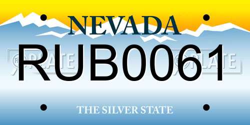 RUB0061 Nevada License Plate