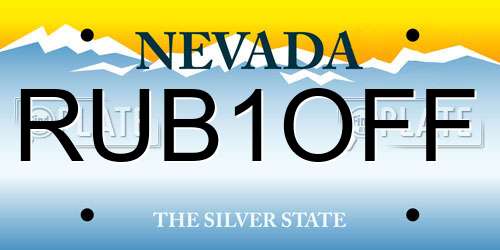 RUB1OFF Nevada License Plate