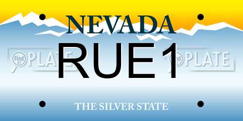 RUE1 Nevada License Plate