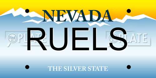 RUELS Nevada License Plate