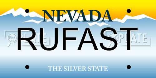RUFAST Nevada License Plate