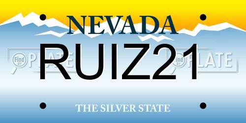 RUIZ21 Nevada License Plate
