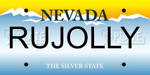 RUJOLLY Nevada License Plate