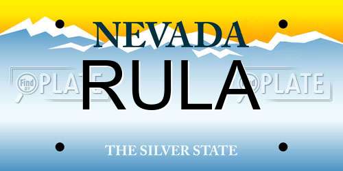 RULA Nevada License Plate