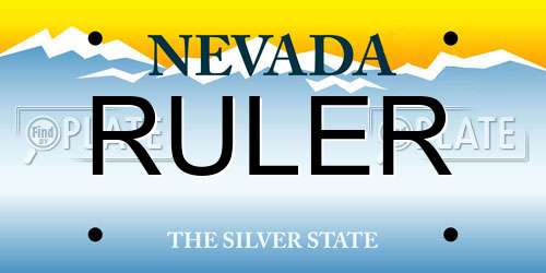 RULER Nevada License Plate