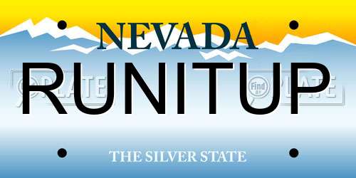 RUNITUP Nevada License Plate