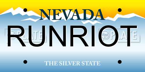 RUNRIOT Nevada License Plate