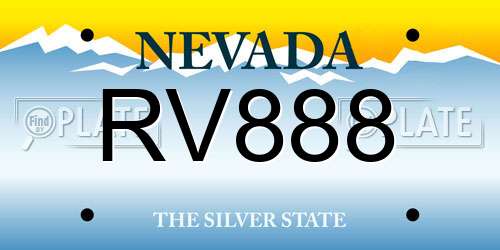 RV888 Nevada License Plate
