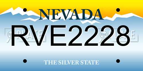 RVE2228 Nevada License Plate