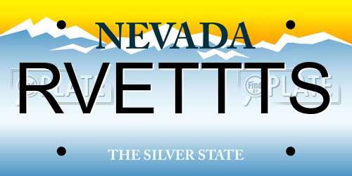 RVETTTS Nevada License Plate