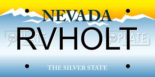 RVHOLT Nevada License Plate