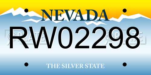 RW02298 Nevada License Plate