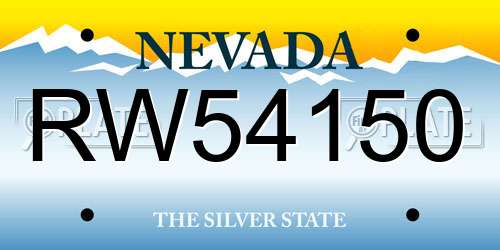 RW54150 Nevada License Plate