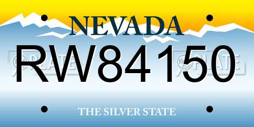 RW84150 Nevada License Plate