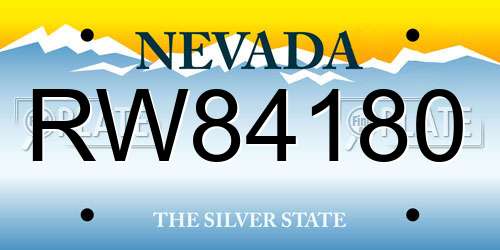 RW84180 Nevada License Plate