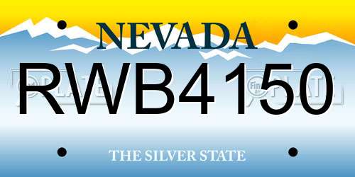 RWB4150 Nevada License Plate