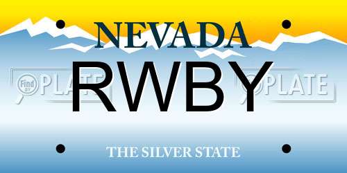 RWBY Nevada License Plate
