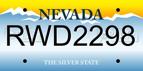 RWD2298 Nevada License Plate