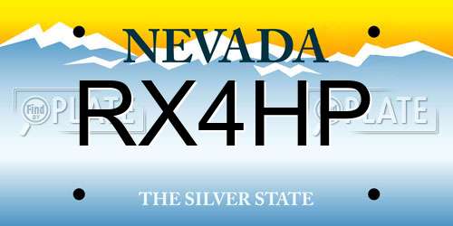 RX4HP Nevada License Plate