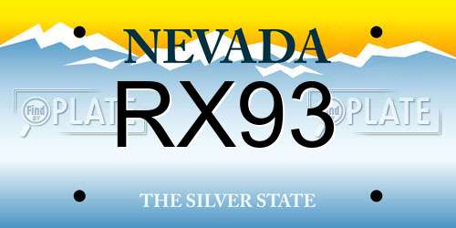 RX93 Nevada License Plate