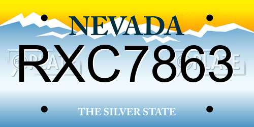 RXC7863 Nevada License Plate