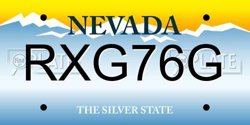 RXG76G Nevada License Plate