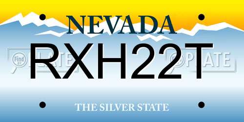 RXH22T Nevada License Plate