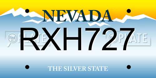 RXH727 Nevada License Plate
