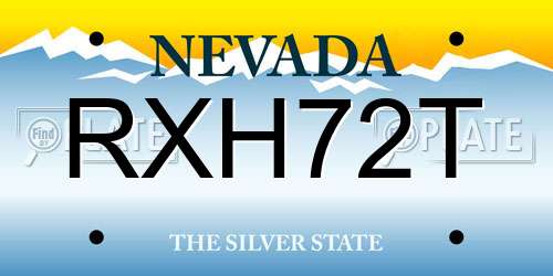 RXH72T Nevada License Plate