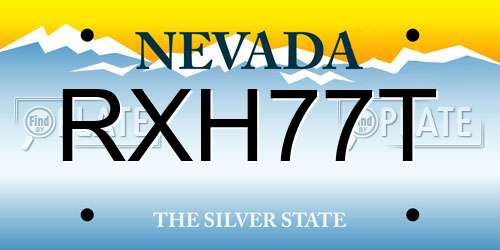 RXH77T Nevada License Plate