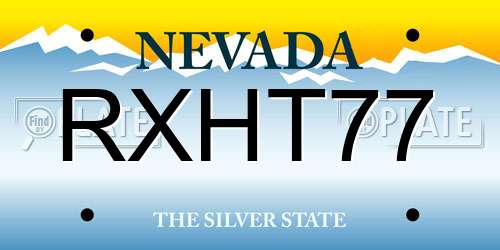 RXHT77 Nevada License Plate