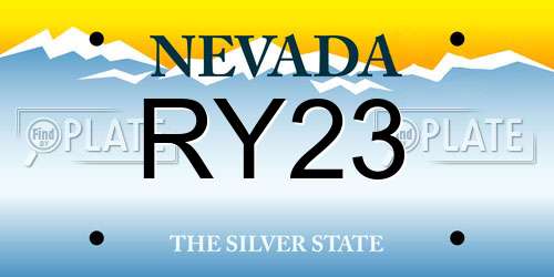 RY23 Nevada License Plate