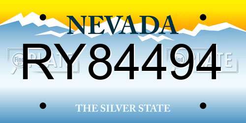 RY84494 Nevada License Plate