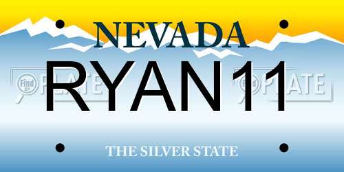 RYAN11 Nevada License Plate